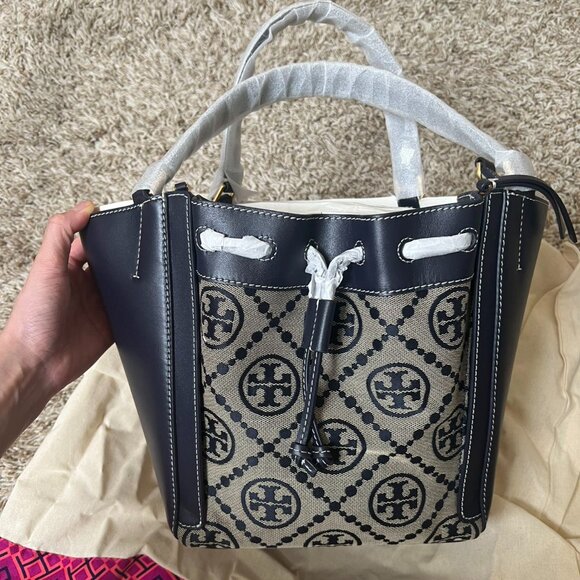 Tory Burch McGraw T Monogram Dragonfly Tote Tory Navy - Picture 3 of 10